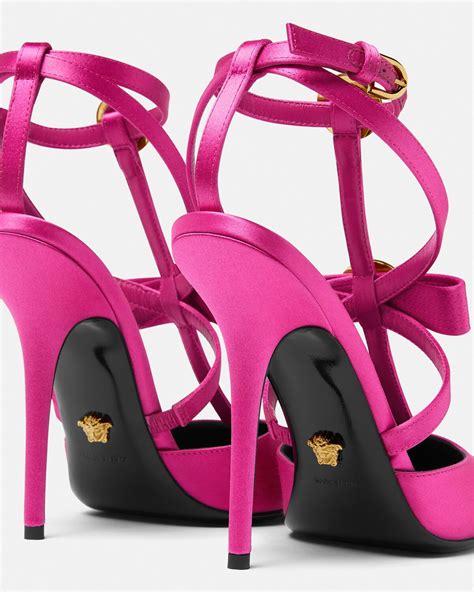 versace black and pink heels